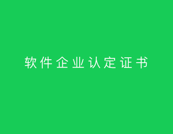 软件企业认定证书